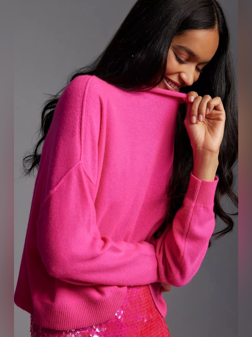 Pilcro The Alani Cashmere Mock-Neck Sweater - Picture 3 of 3